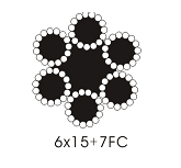 6×15 +7FC 圆股钢丝绳